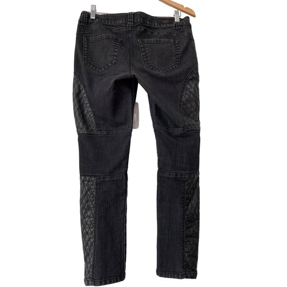 Harley Davidson Low Rise Skinny Moto Jeans Womens 8P Cotton Blend Biker Black - Picture 2 of 8